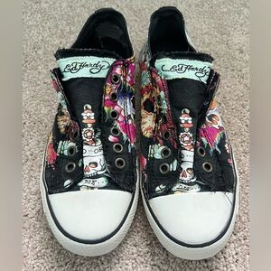 ✨RARE✨ Ed Hardy Canvas Graphic Slip-on